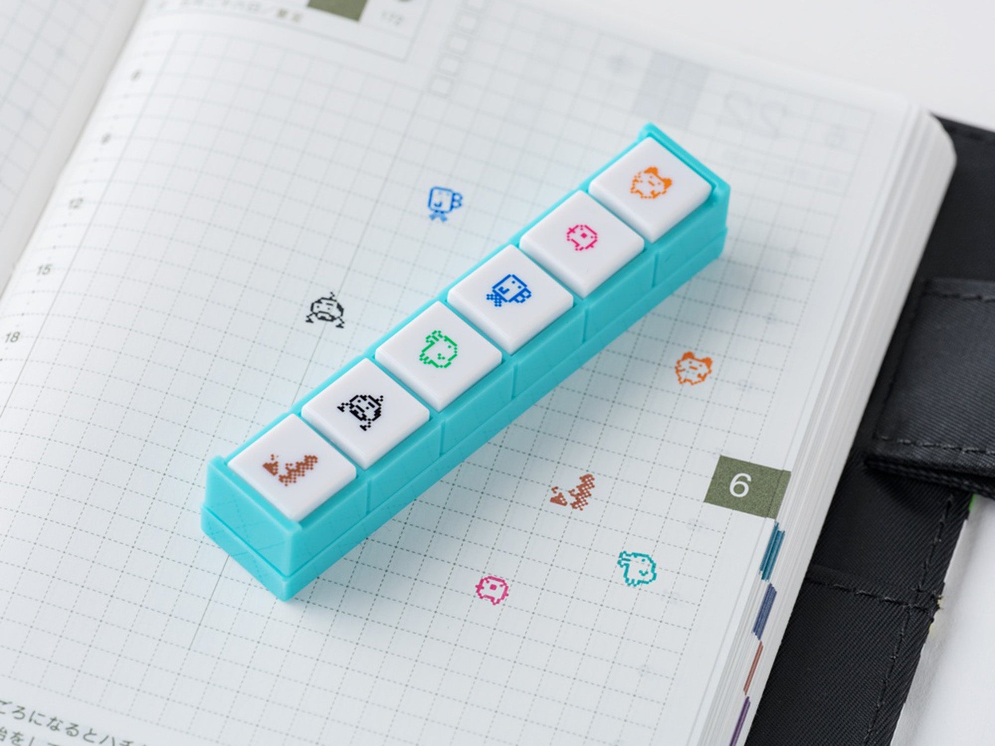 Coming in October! Kodomo no Kao x Hobonichi Pochitto 6 Push-Button Stamp - Tamagotchi