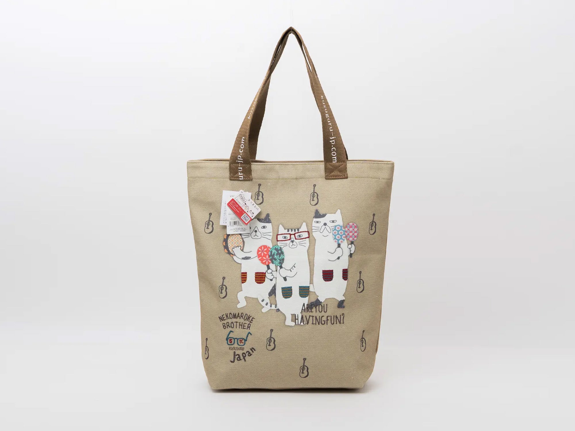 Kusuguru Japan 3 Musical Cats Tote Bag