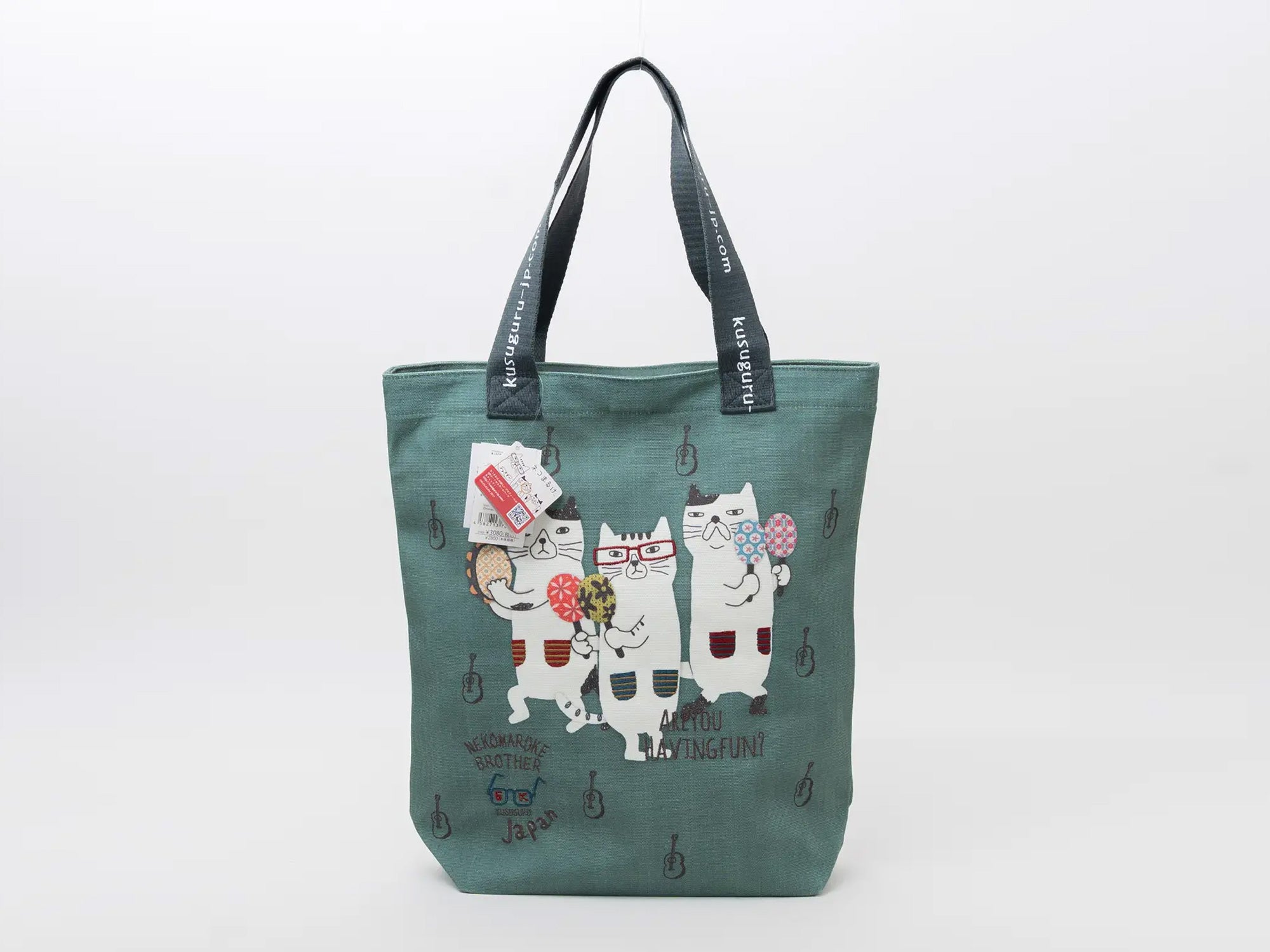 Kusuguru Japan 3 Musical Cats Tote Bag