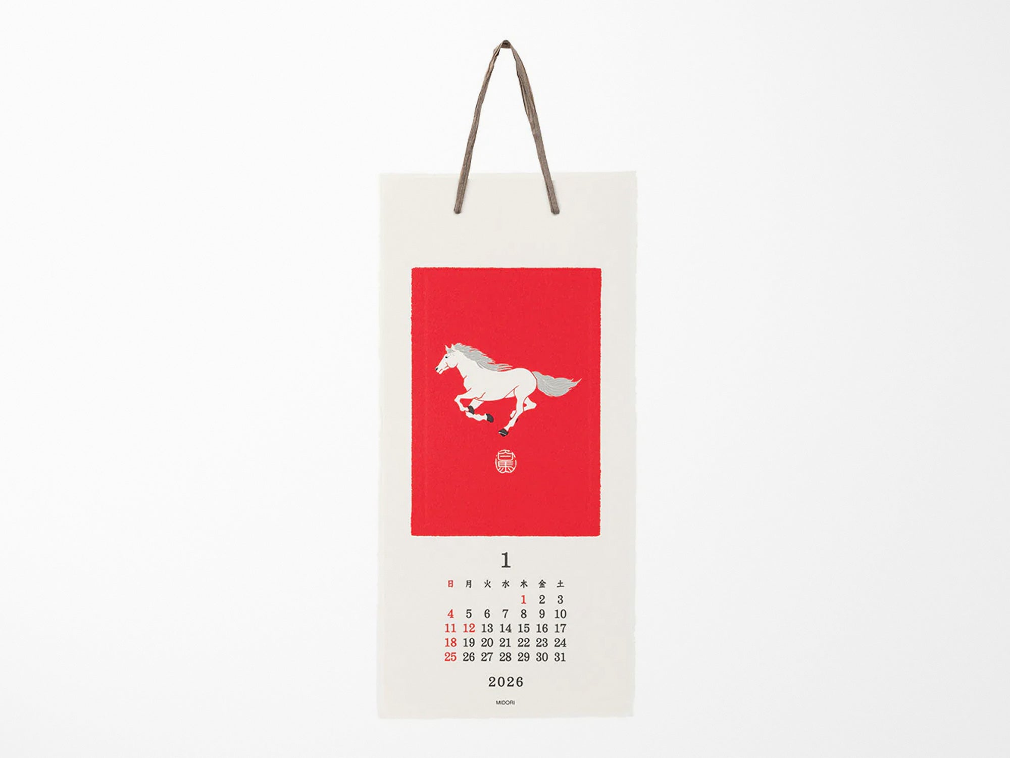 Midori Wall Calendar 2026 - Echizen Washi Animals