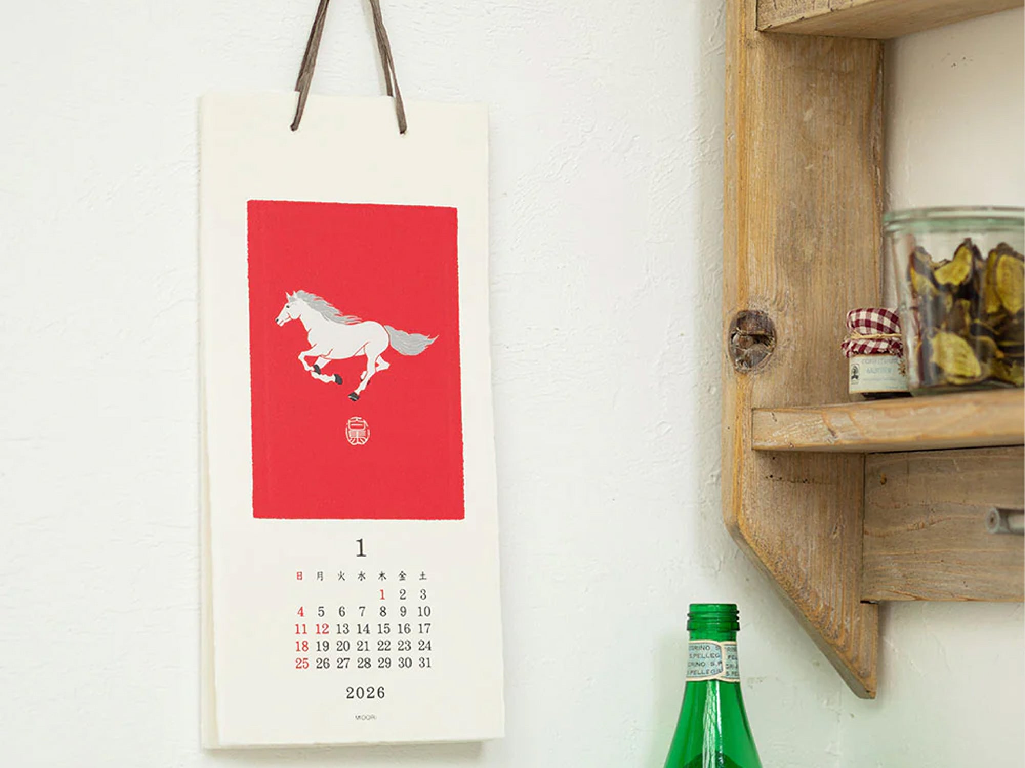 Midori Wall Calendar 2026 - Echizen Washi Animals