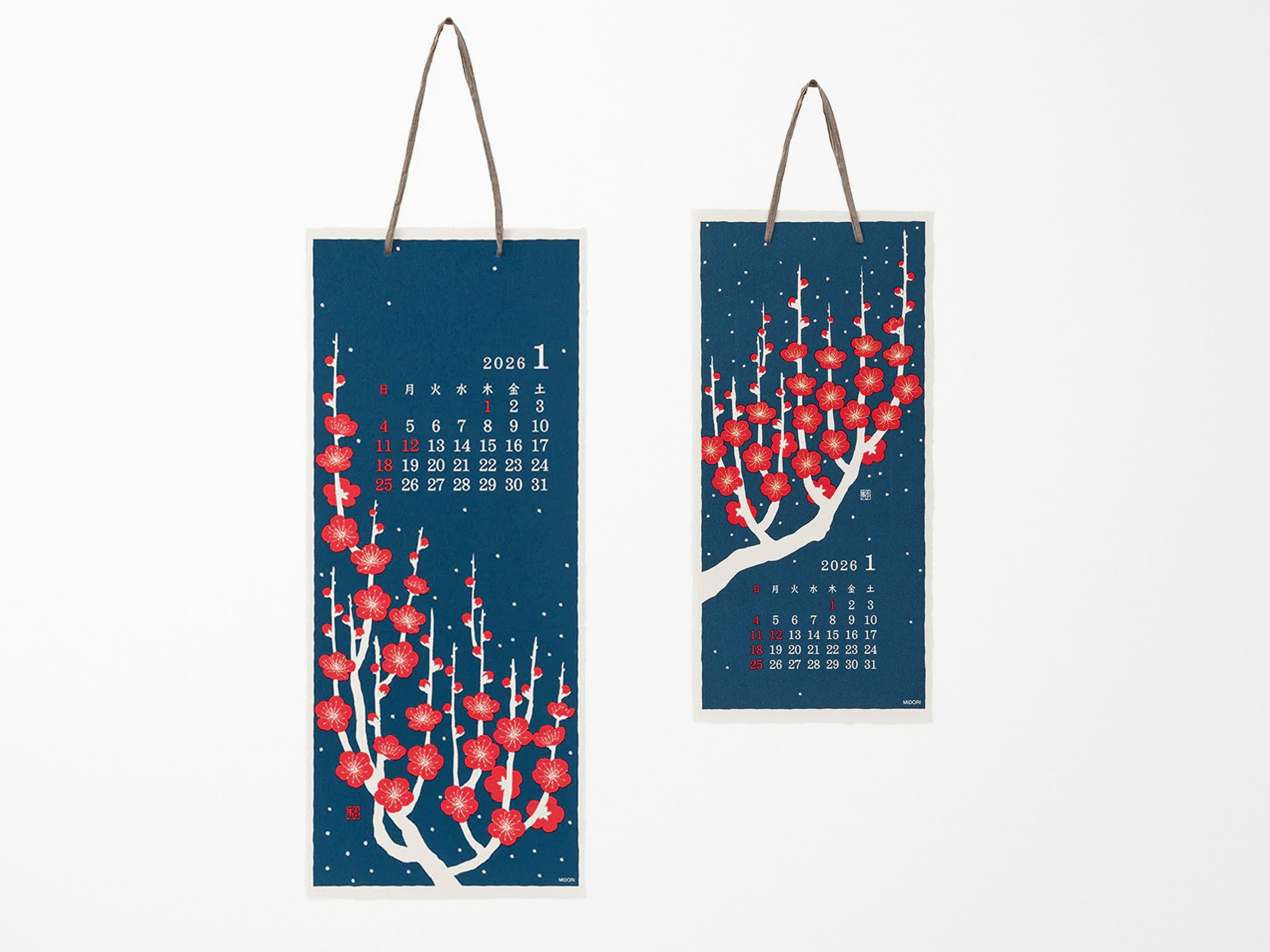 Midori Wall Calendar 2026 - Echizen Washi Flower