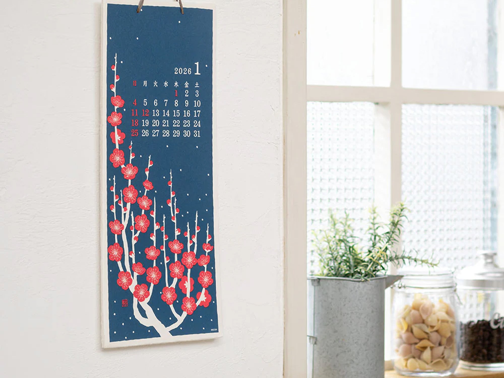 Midori Wall Calendar 2026 - Echizen Washi Flower