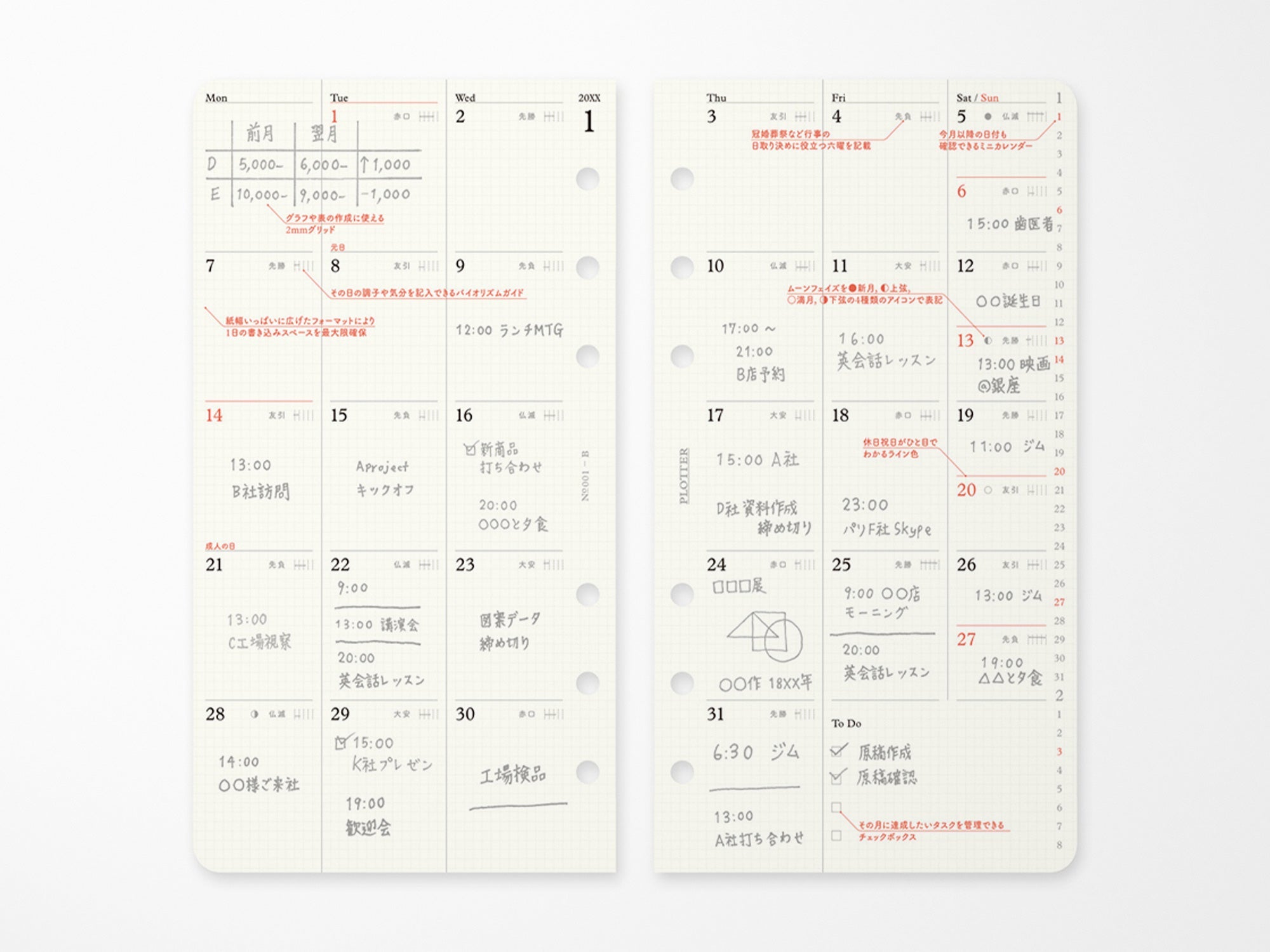 PLOTTER Refill Monthly Schedule Refill 2026 - Bible Size