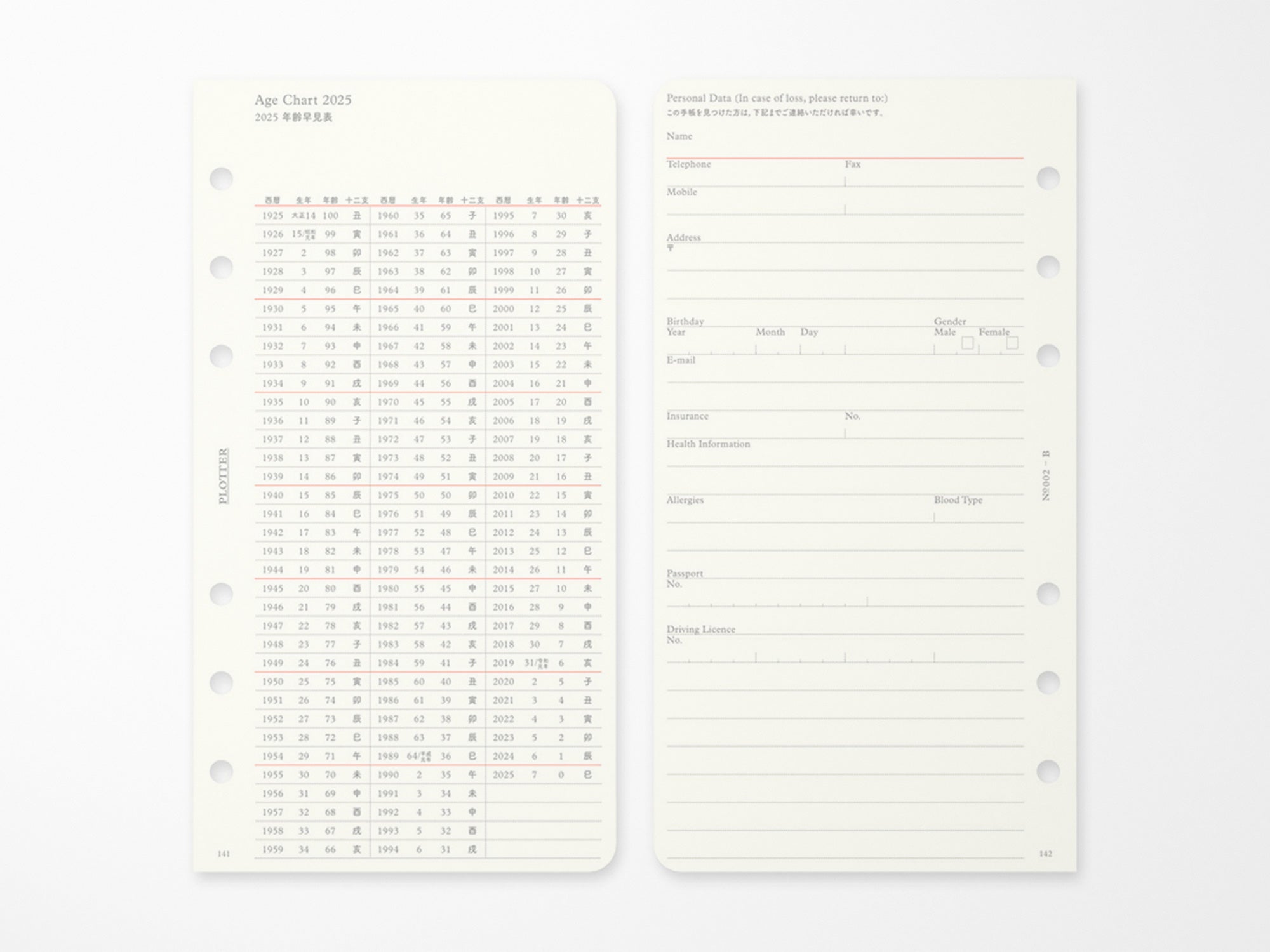 PLOTTER Refill Weekly Schedule Refill 2026 - Bible Size