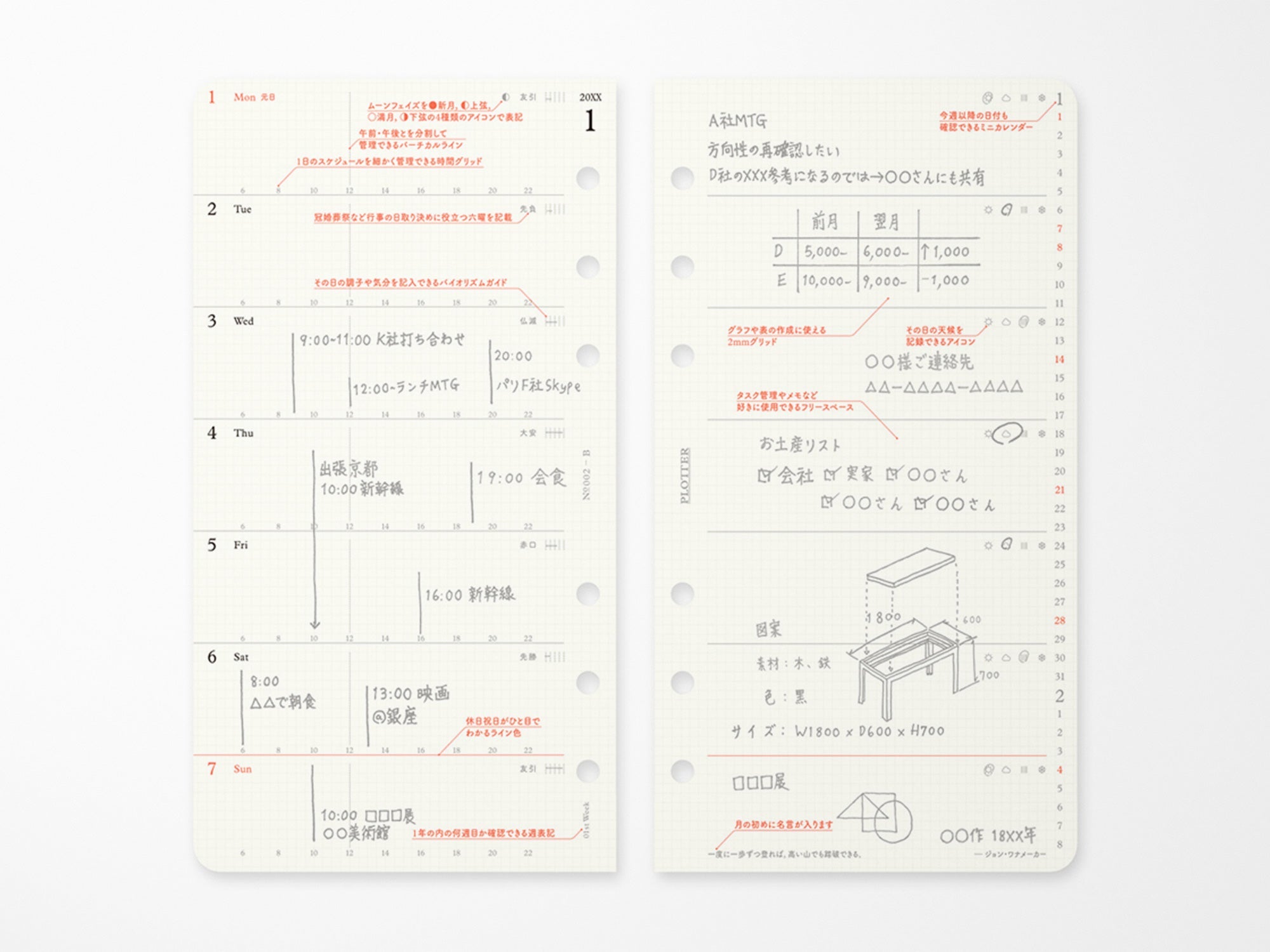 PLOTTER Refill Weekly Schedule Refill 2026 - Bible Size
