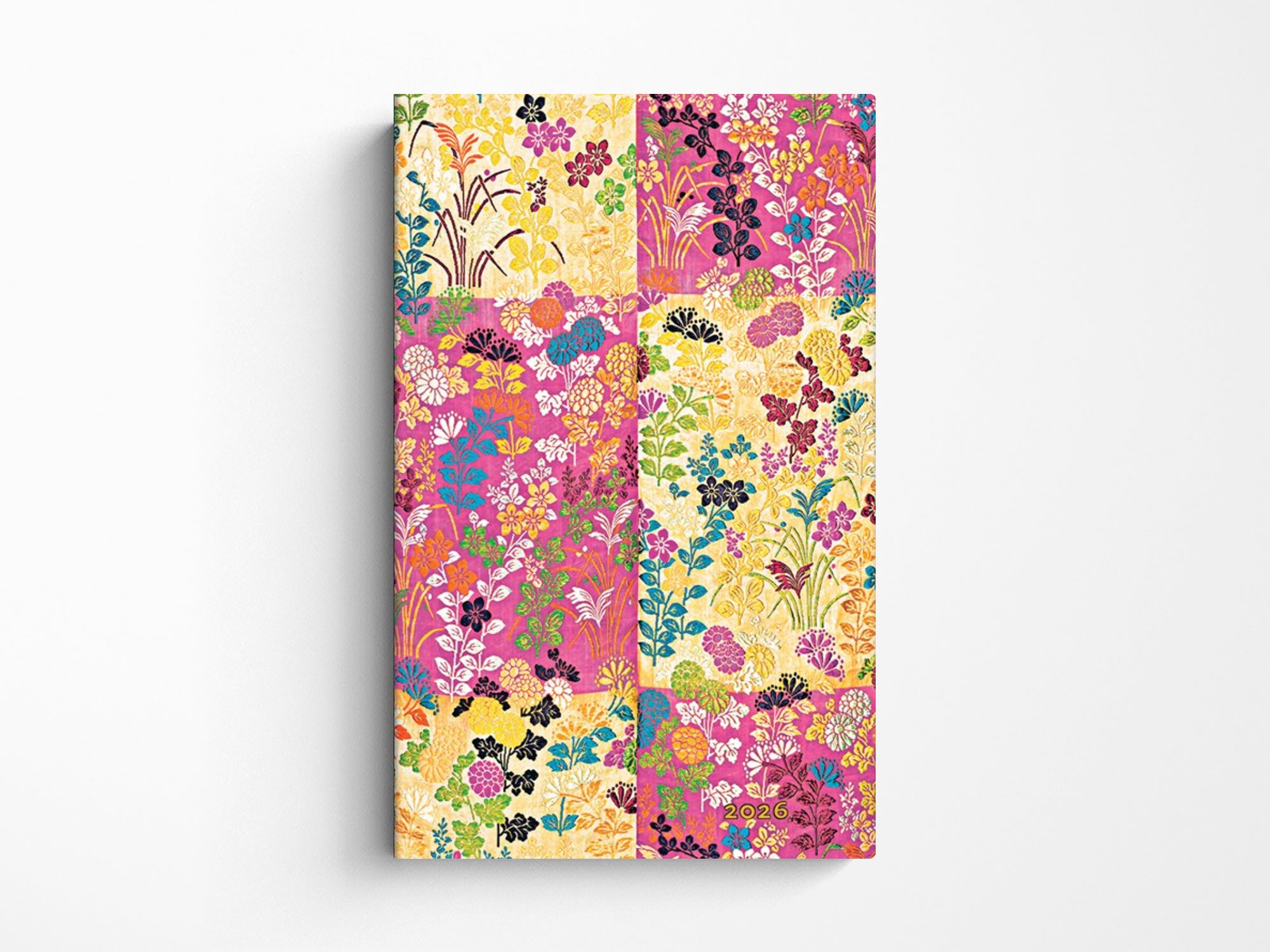 Paperblanks 2026 Weekly Planner Maxi Horizontal - Kara-ori Pink | Japanese Kimono
