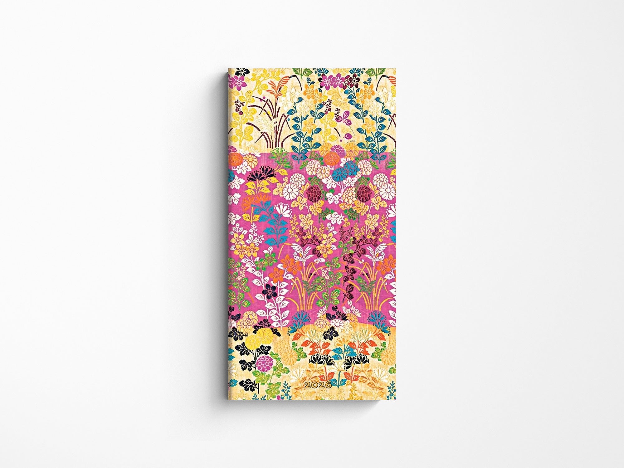 Paperblanks 2026 Weekly Planner Slim Horizontal - Kara-ori | Pink Japanese Kimono