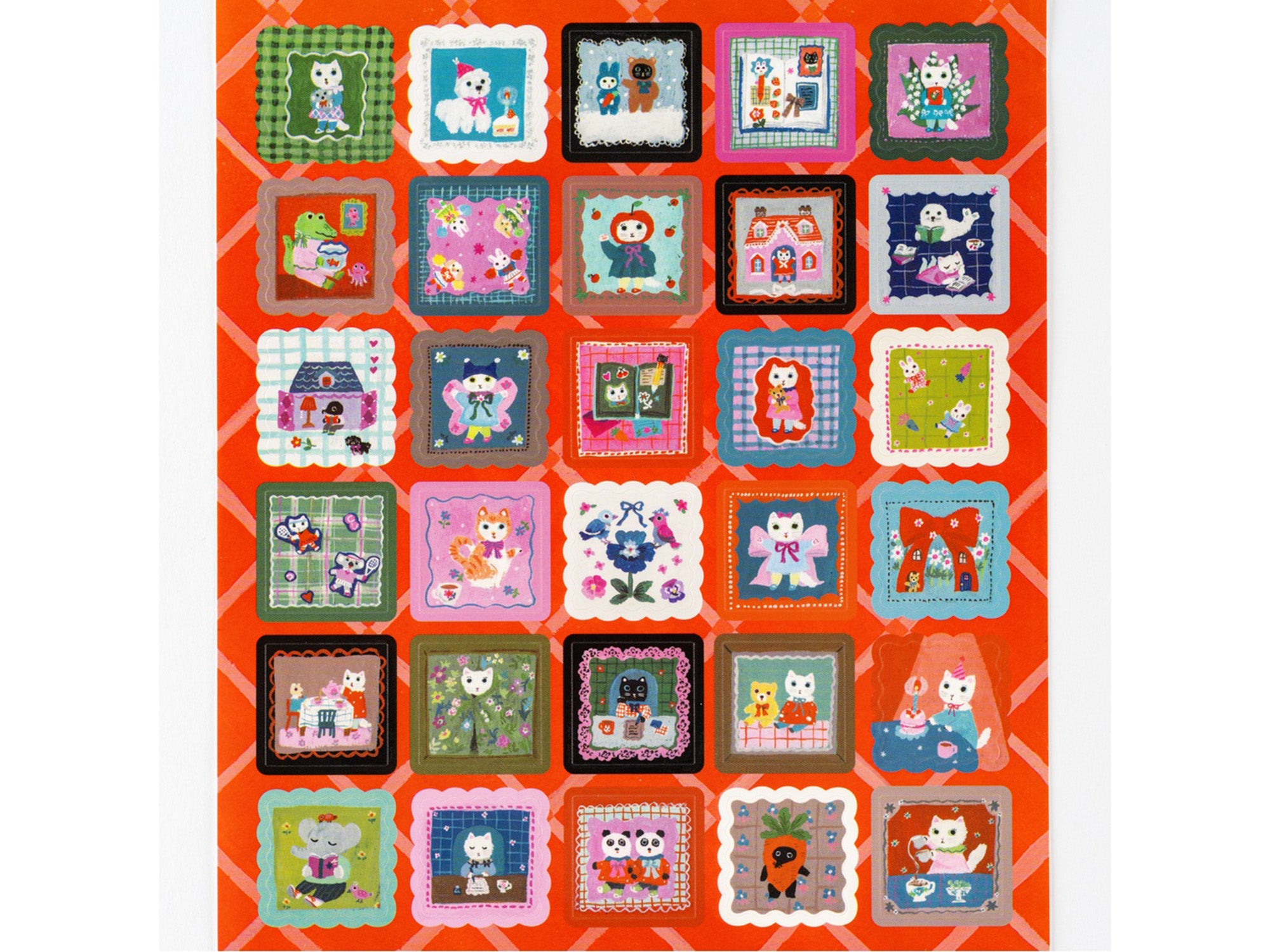 Yumi Kitagishi Stickers - Daily Life of White Cat