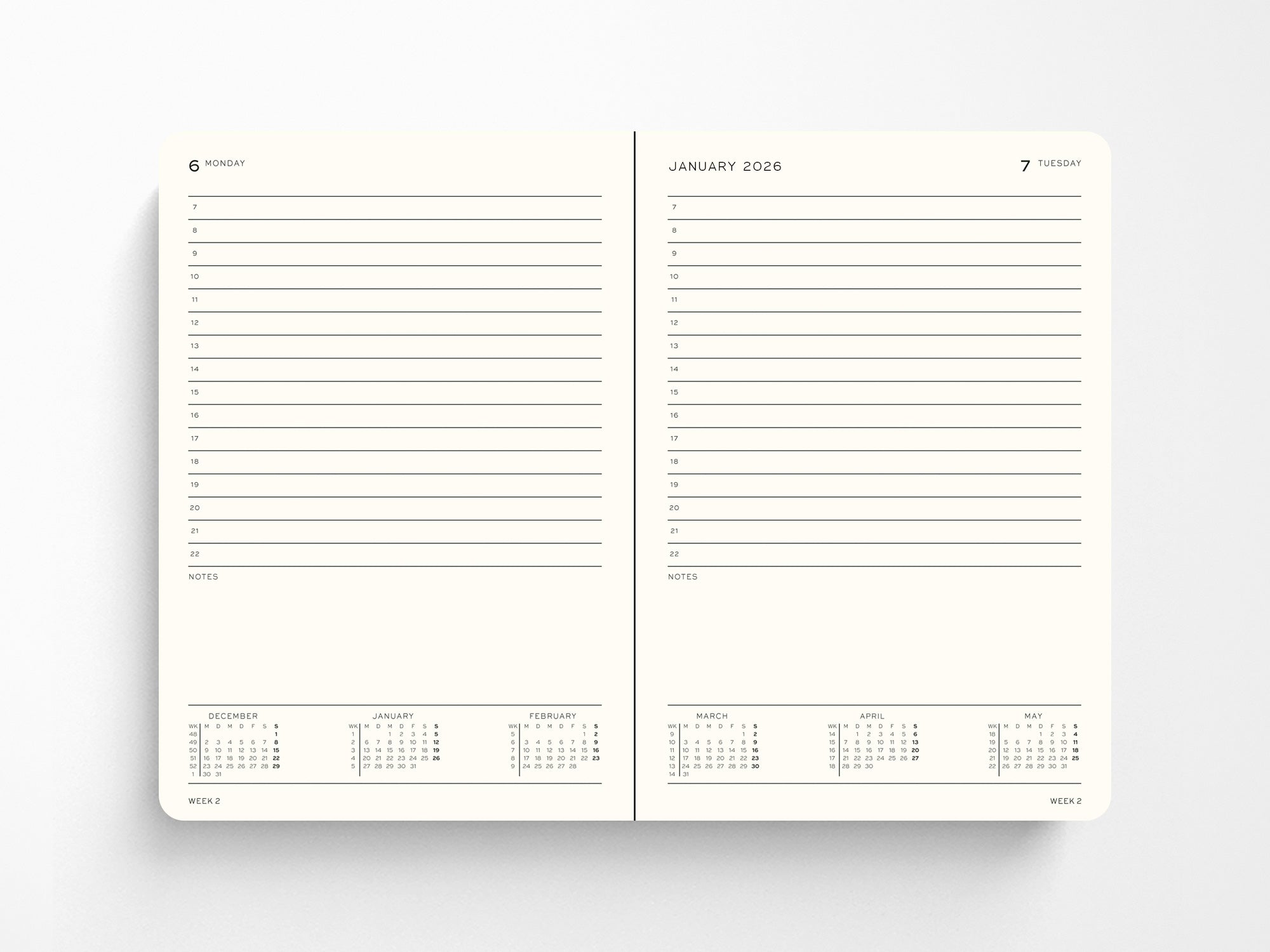 2026 Leuchtturm 1917 Daily Planner - FOREST GREEN Hardcover, Ruled Pages