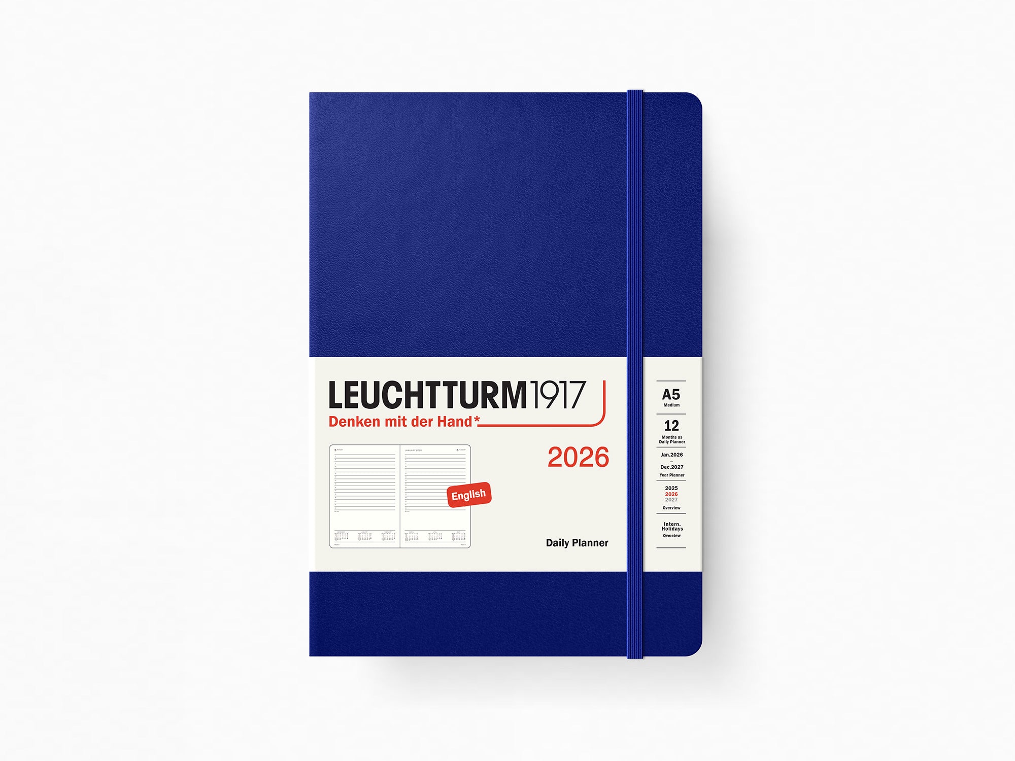 2026 Leuchtturm 1917 Daily Planner - INK Hardcover, Ruled Pages