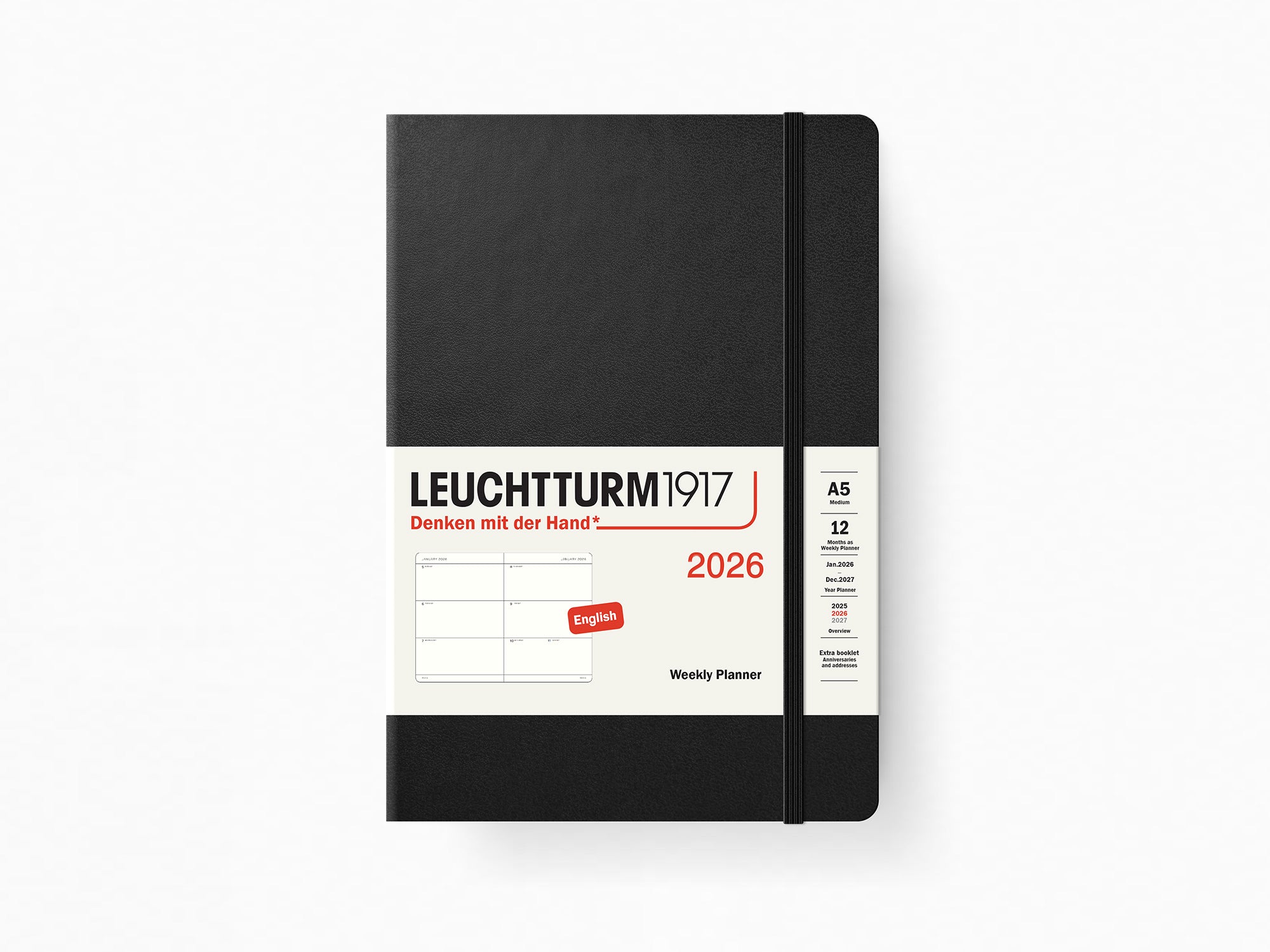 2026 Leuchtturm 1917 Weekly Planner - BLACK Hardcover