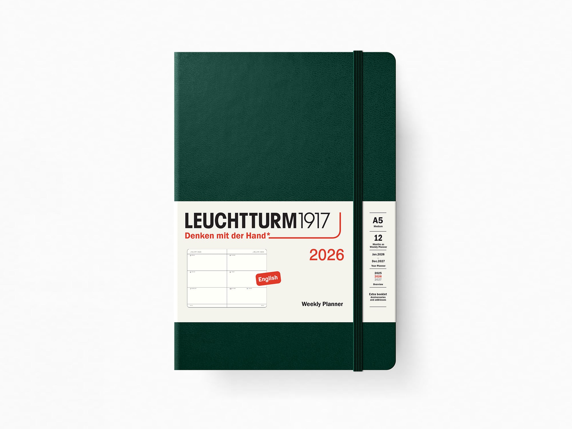 2026 Leuchtturm 1917 Weekly Planner - FOREST GREEN Hardcover
