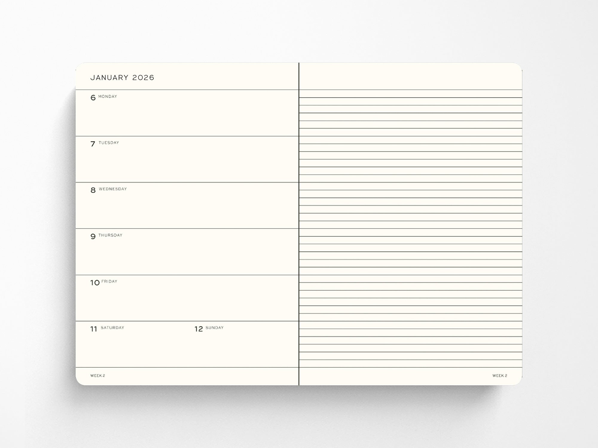2026 Leuchtturm 1917 Weekly Planner & Notebook - FOREST GREEN Hardcover, Ruled Pages