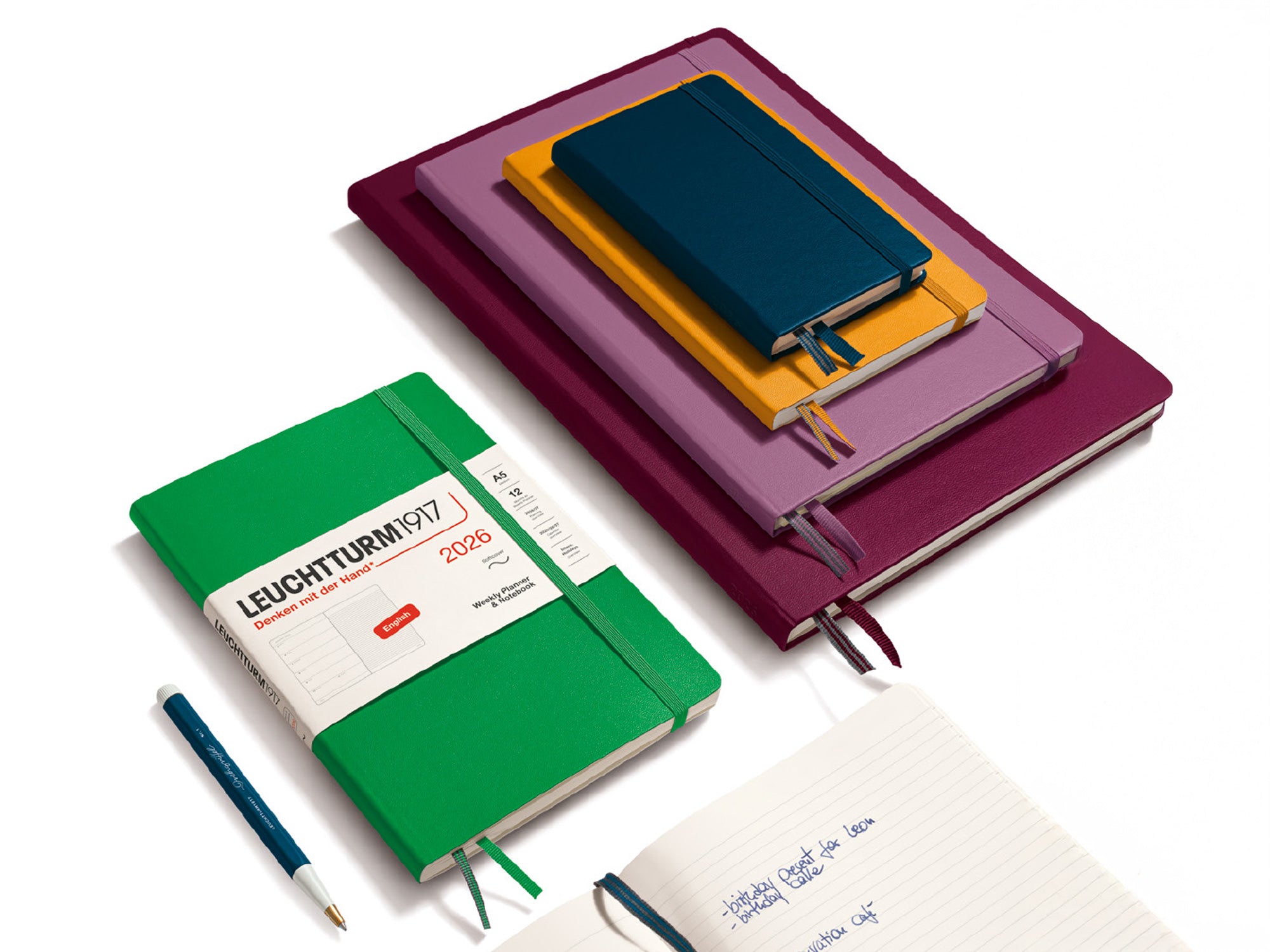 2026 Leuchtturm 1917 Weekly Planner & Notebook - NAVY Softcover, Ruled Pages