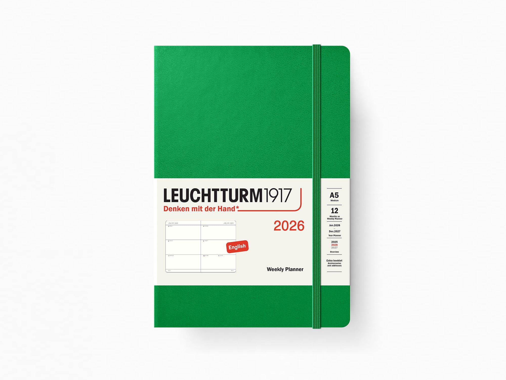 2026 Leuchtturm 1917 Weekly Planner - SPRING LEAF Hardcover
