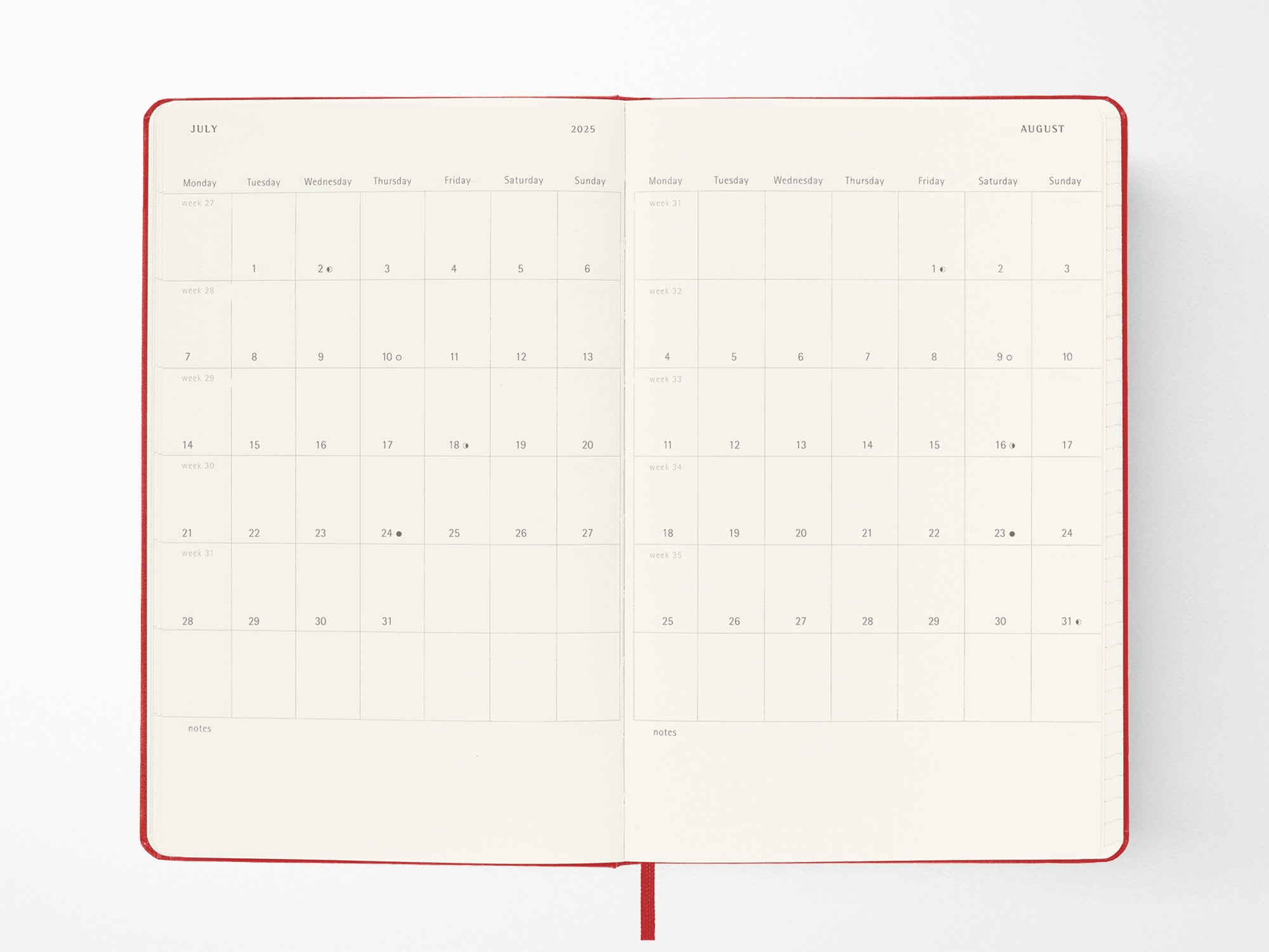 2026 Moleskine Weekly Planner - SCARLET RED Hardcover