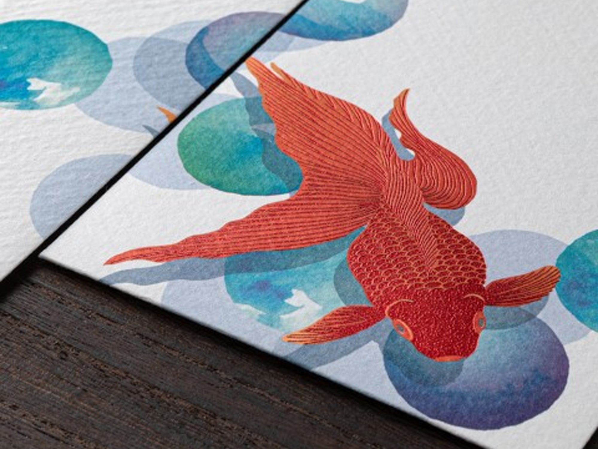Midori Seasonal Envelopes - 172 Marble and Goldfish