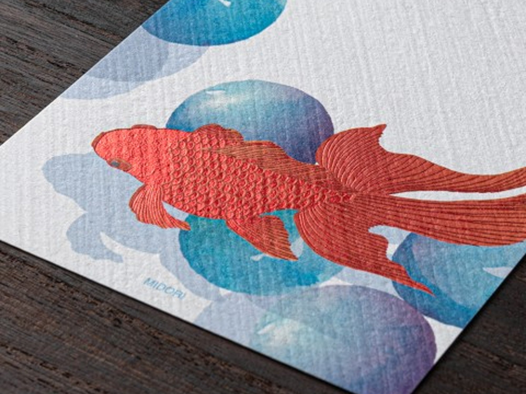 Midori Seasonal Memo Letter Pad - 588 Marble and Goldfish