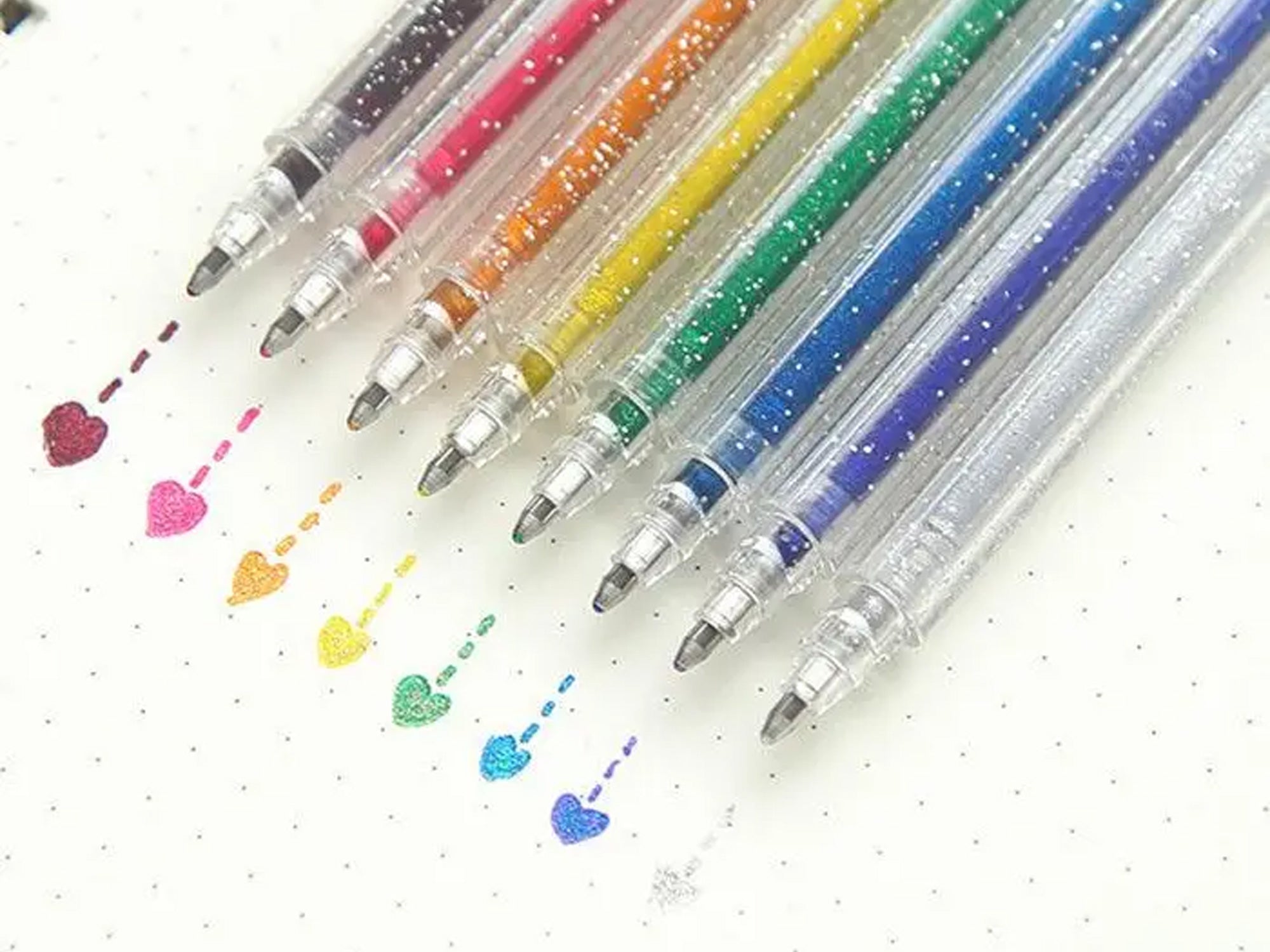 Capped Iridescent Glitter Gel Ink Pen Set of 12