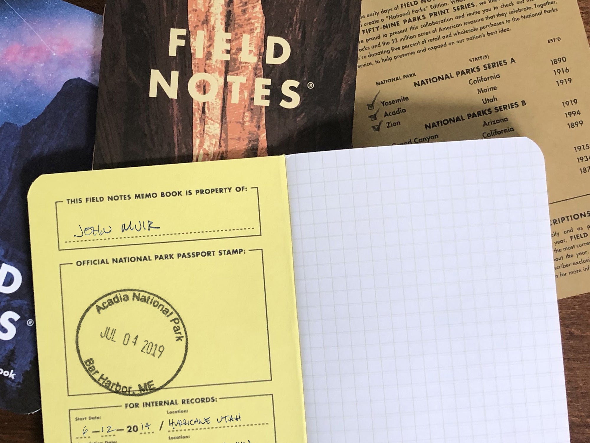 Field Notes National Parks Series B Memo Book Set of 3