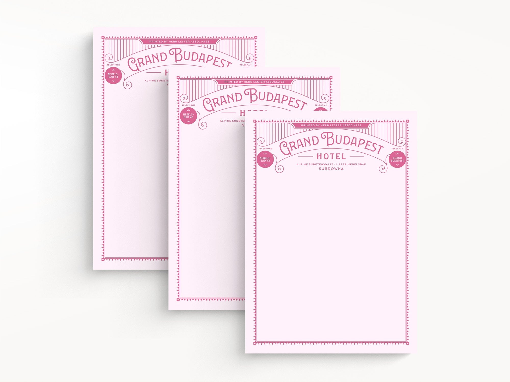 Grand Budapest Hotel Souvenir Notepad, Set of 3
