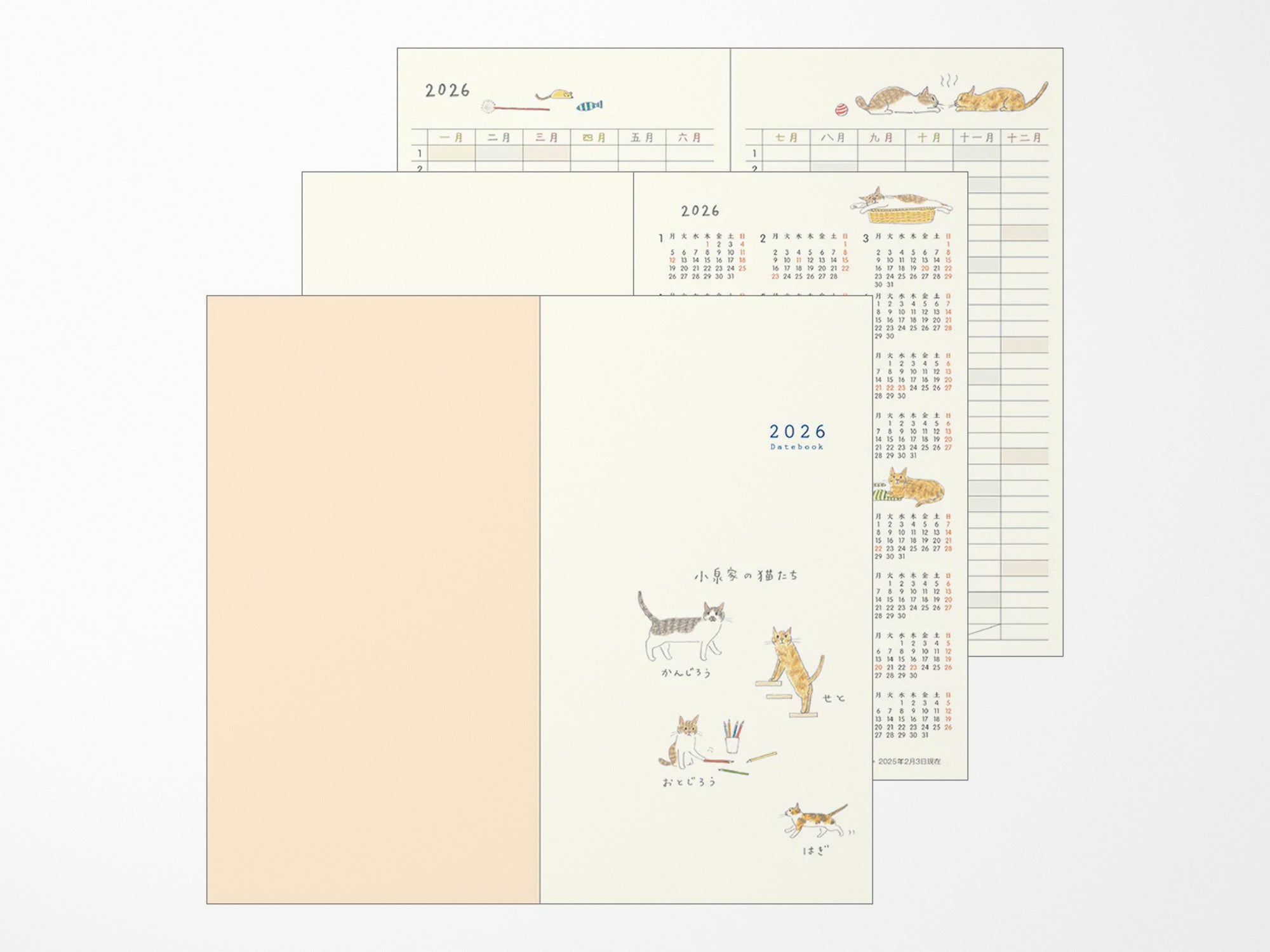 Midori Pocket Diary 2026 Slim - Cat